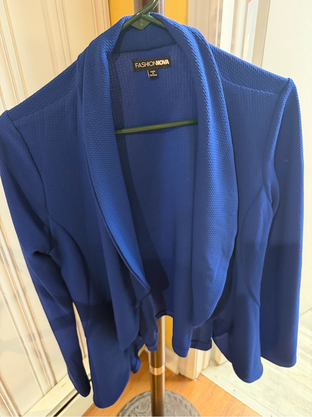 Fashion Nova Cobalt Open Front Draped Blazer